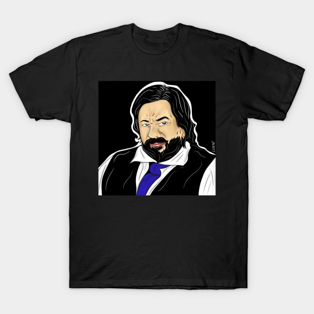 matt berry the jackie daytona your regular human bartender T-Shirt by jorge_lebeau